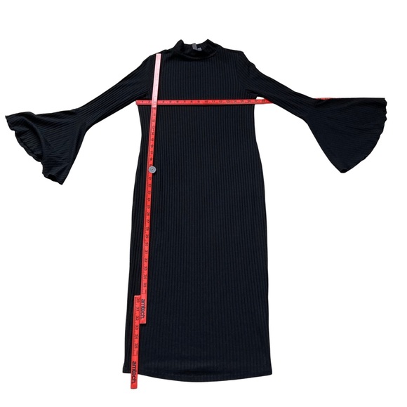 ASOS Ladies Maternity Evening Maxi black Dress Long Sleeve turtle Neck Size 10 - Picture 4 of 6